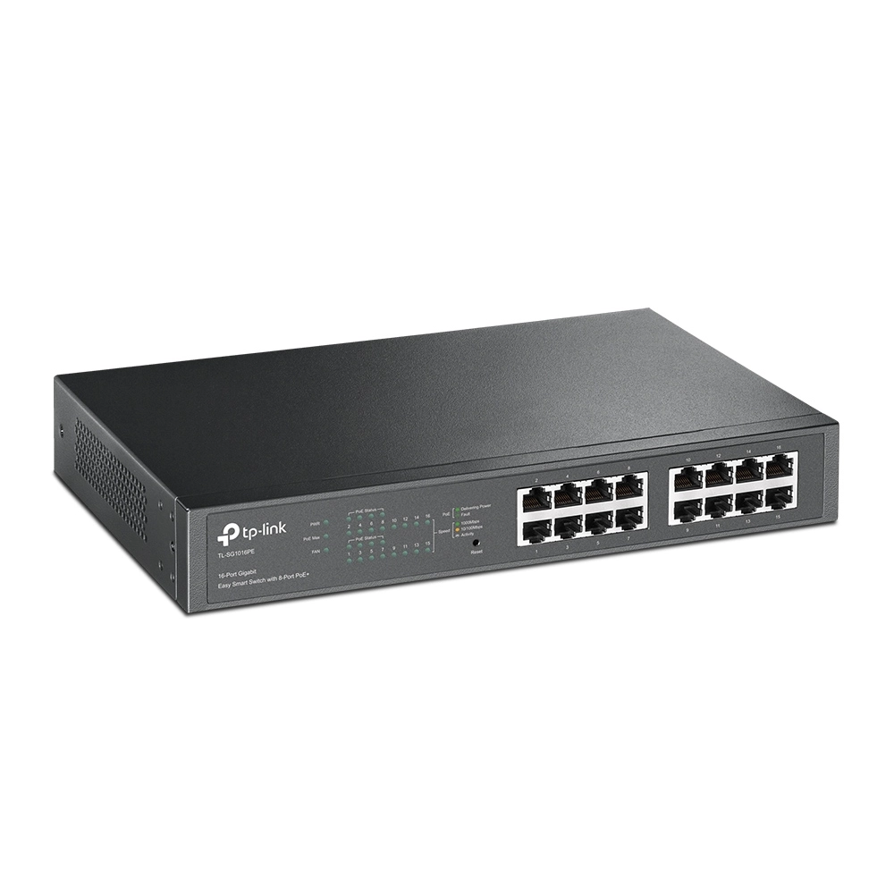 TP-Link 16 Port Gigabit Easy Smart PoE+ Switch (8 Poe GE + 8 GE) TL-SG1016PE view 3
